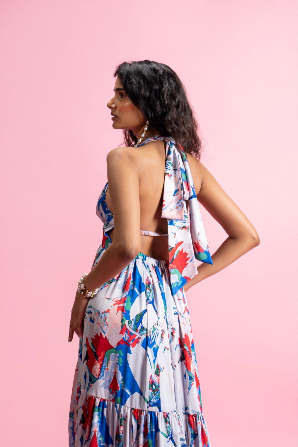 Halter High-Low Maxi Dress