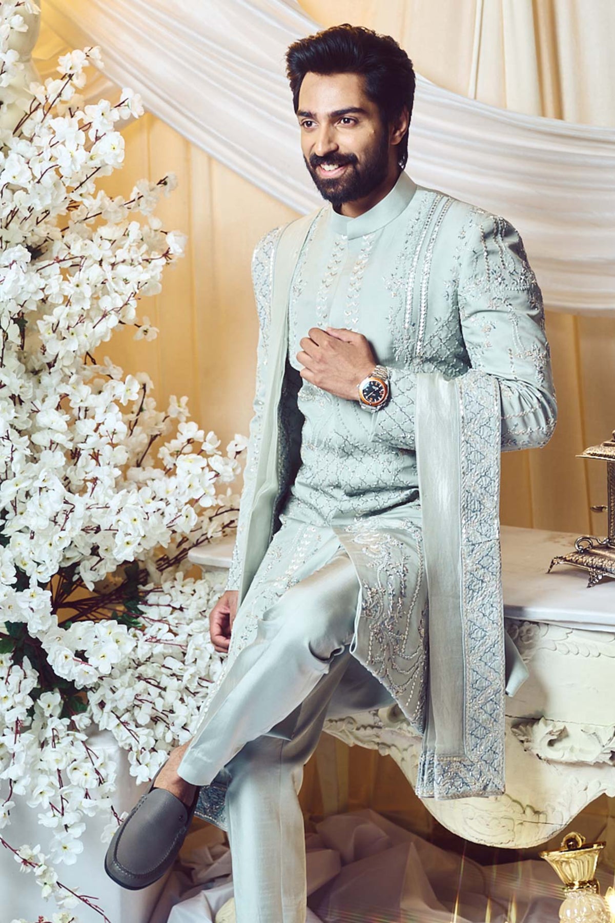 Silver Charm Deco Sherwani Set