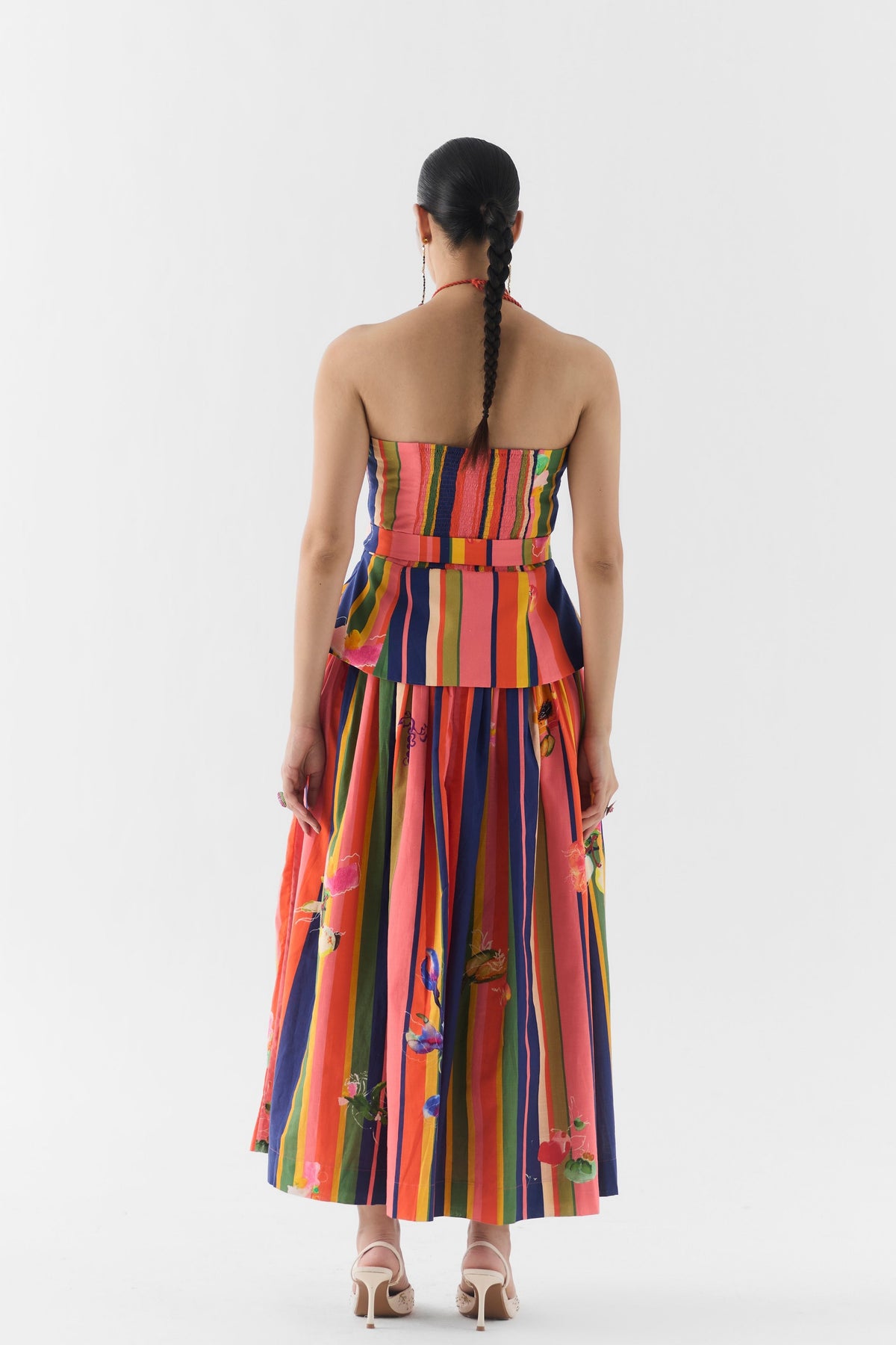 Pink Barcode Skirt Set