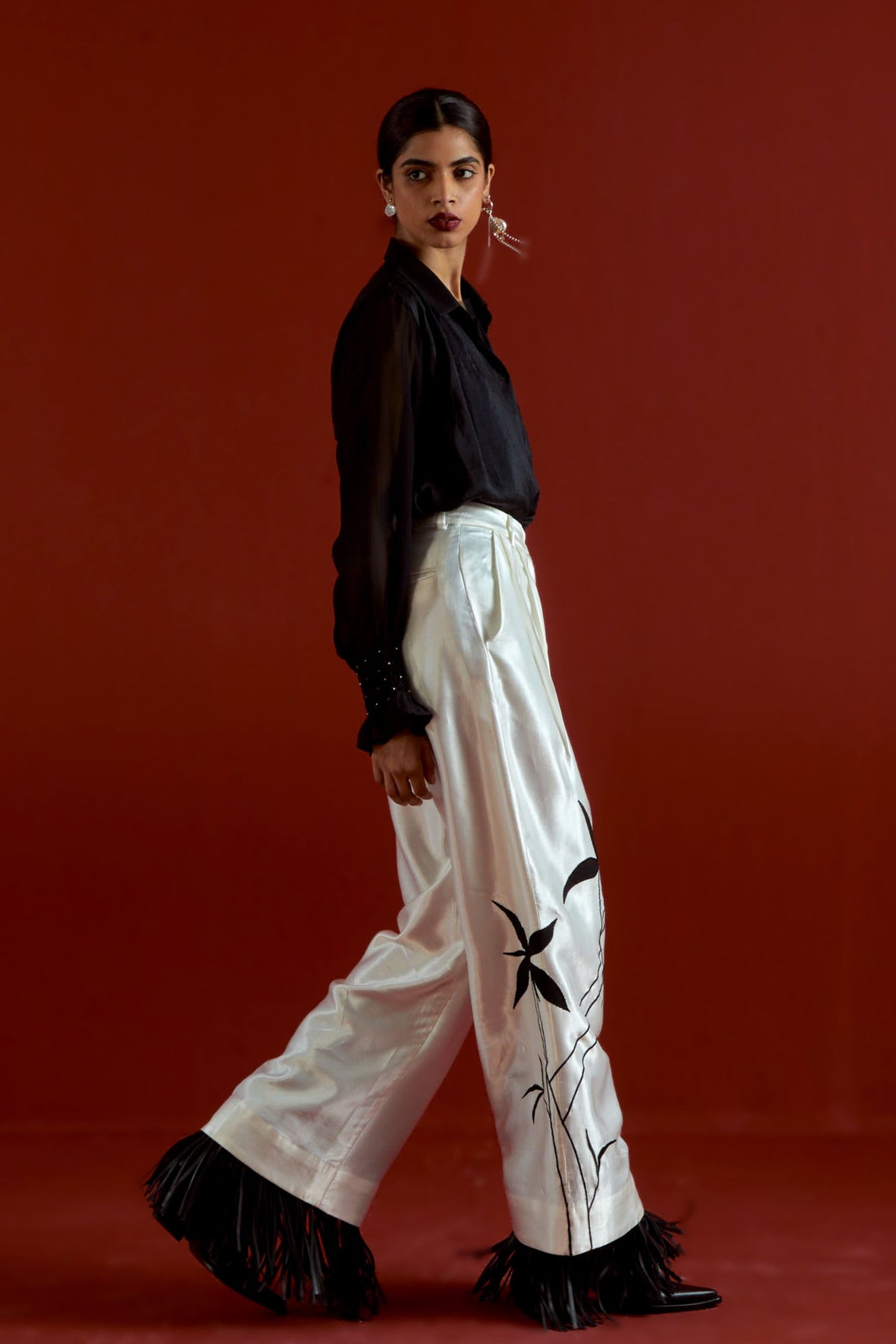 Smocking Detail Shirt Set