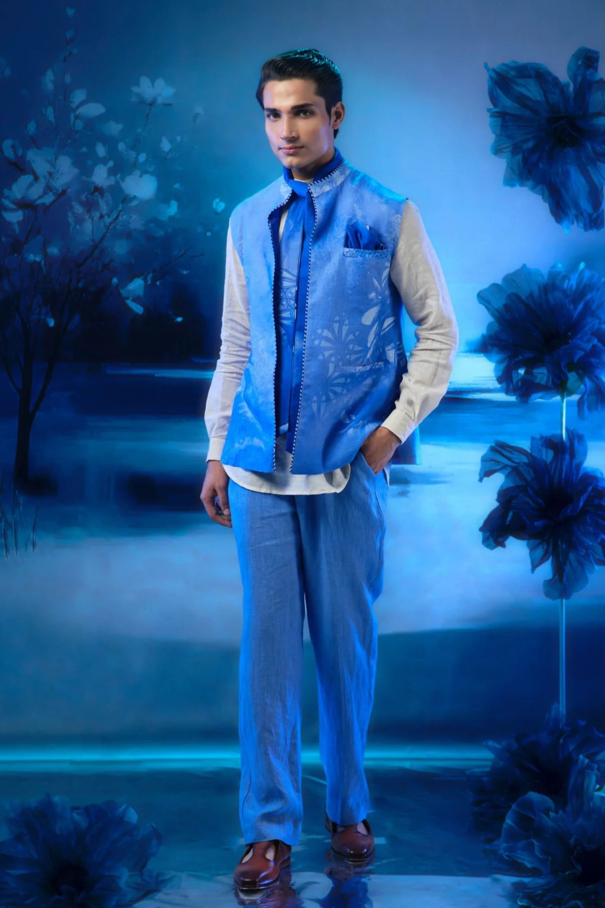 Sapphire Printed Statement Waistcoat Set