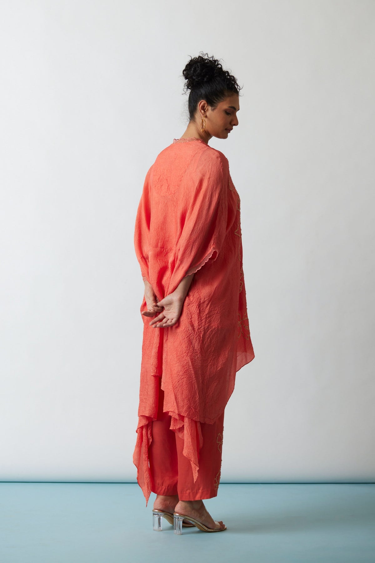 Floral Embroidered Kaftan Set