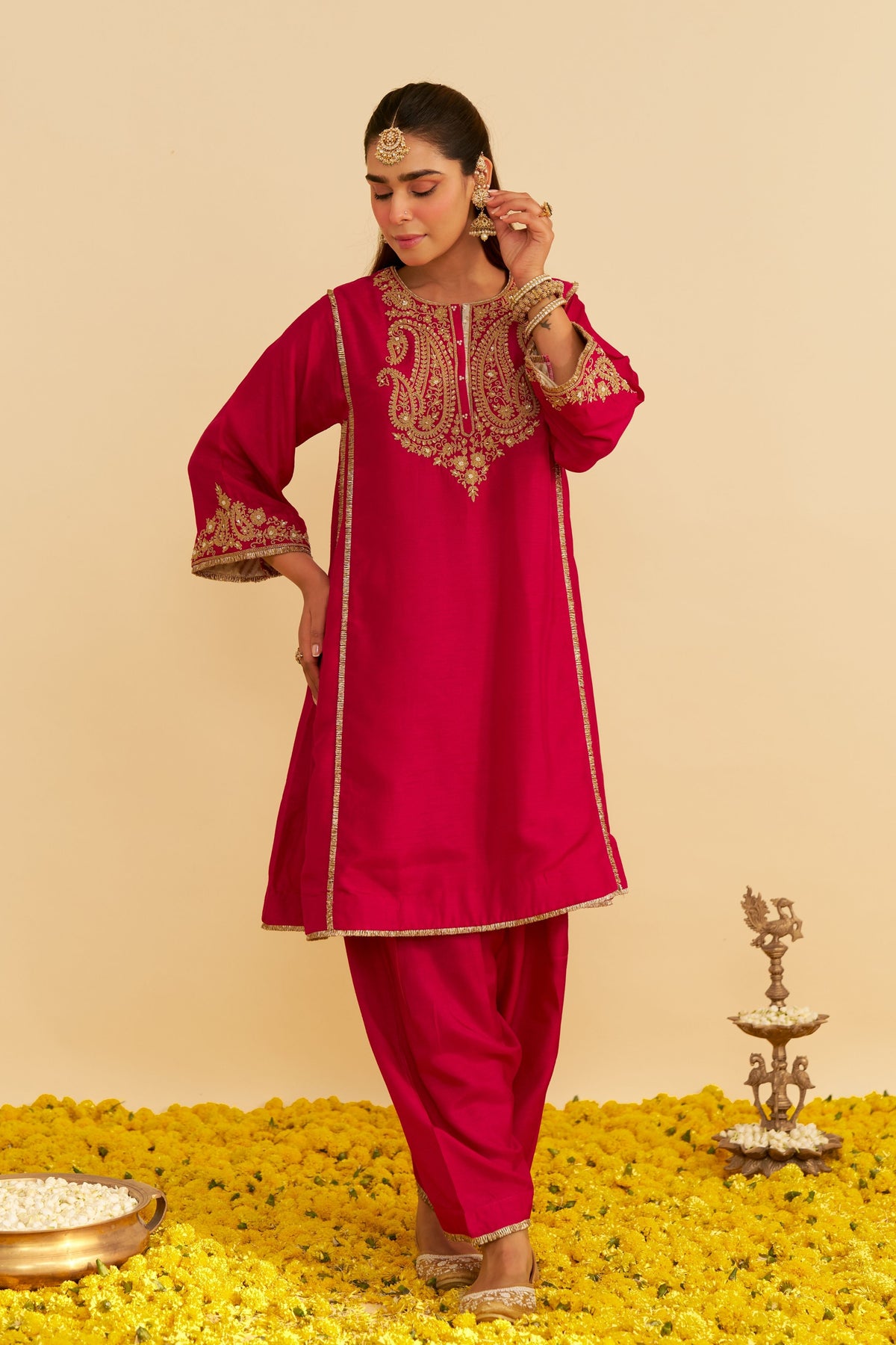 Hotpink Chuga With Salwar