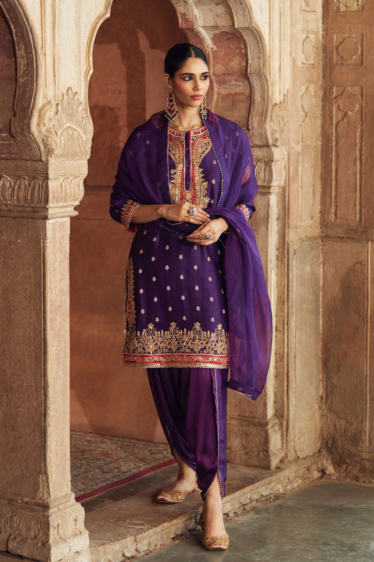 Fahmida Purple Kurta With Salwar