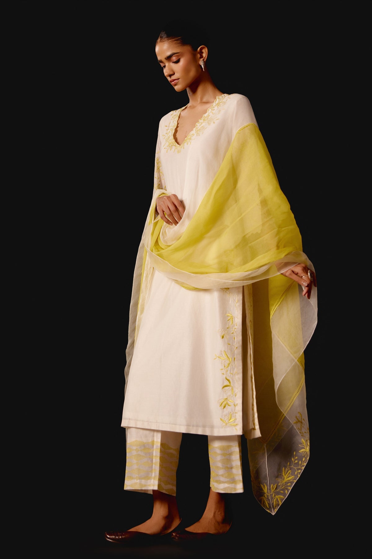 Ivory Cutwork Embroidery Kurta Set