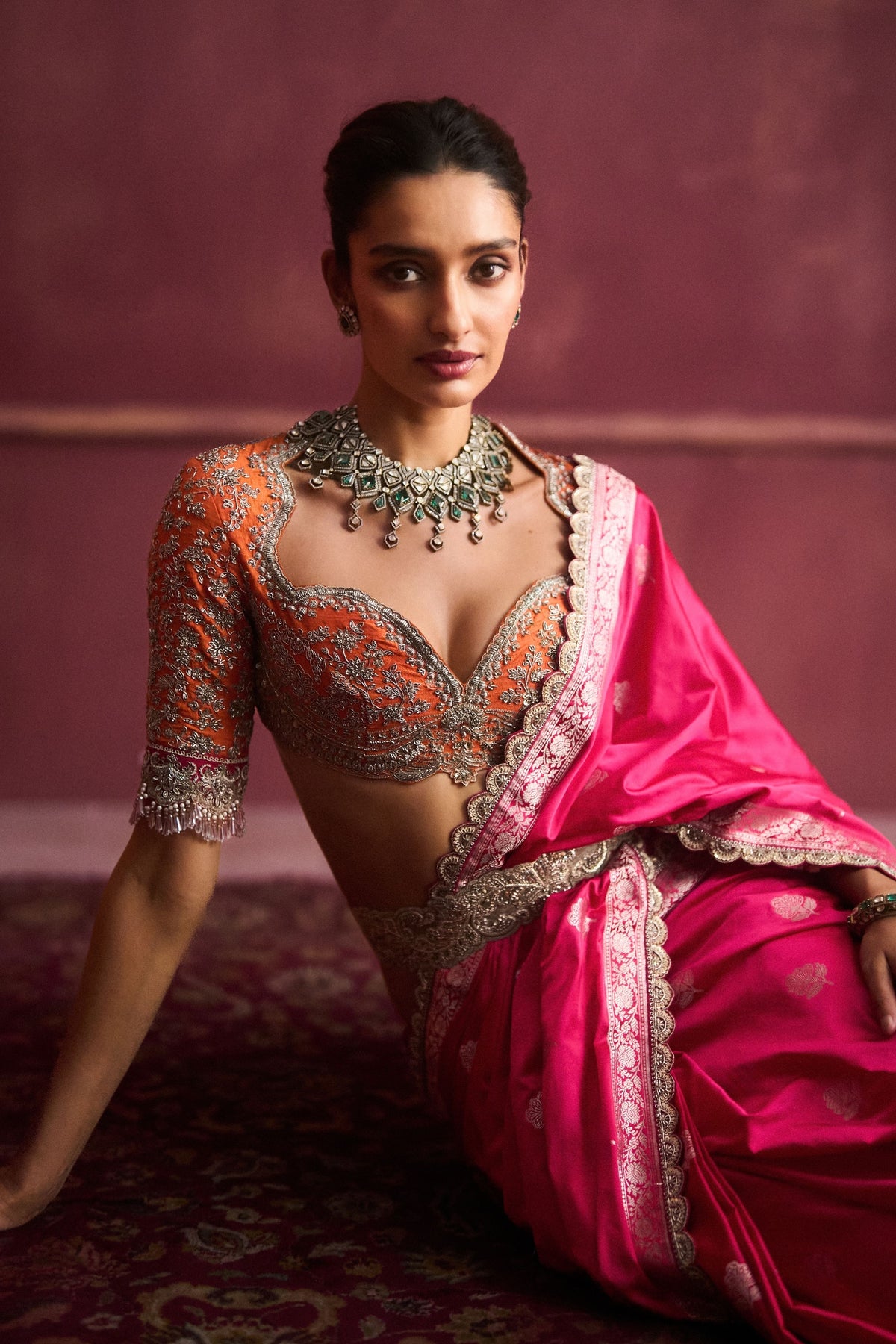 Banarasi Pink Saree Set