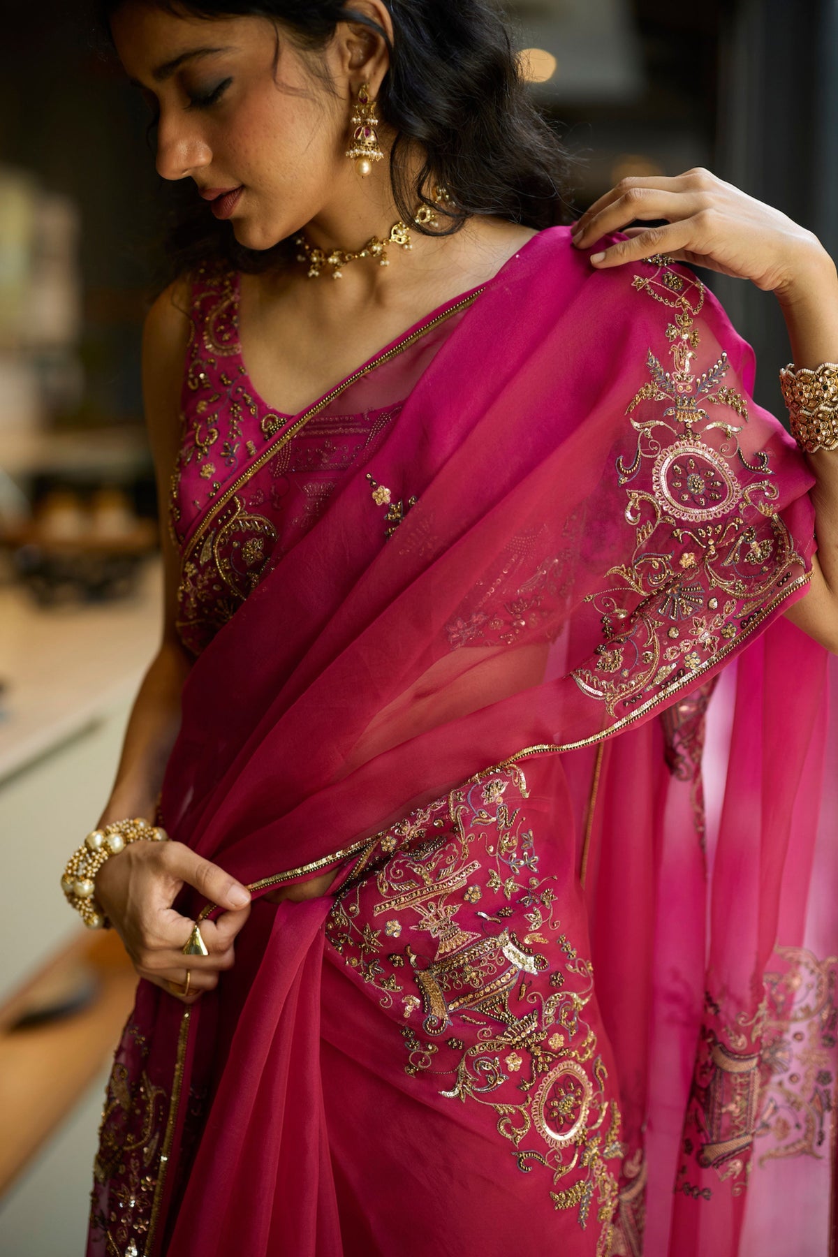 Pink Anugraha Saree