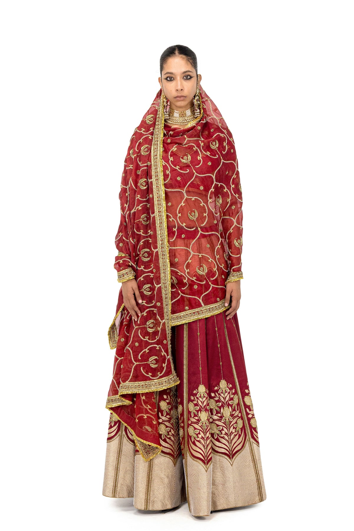 Relawan Monkey Red Dupatta