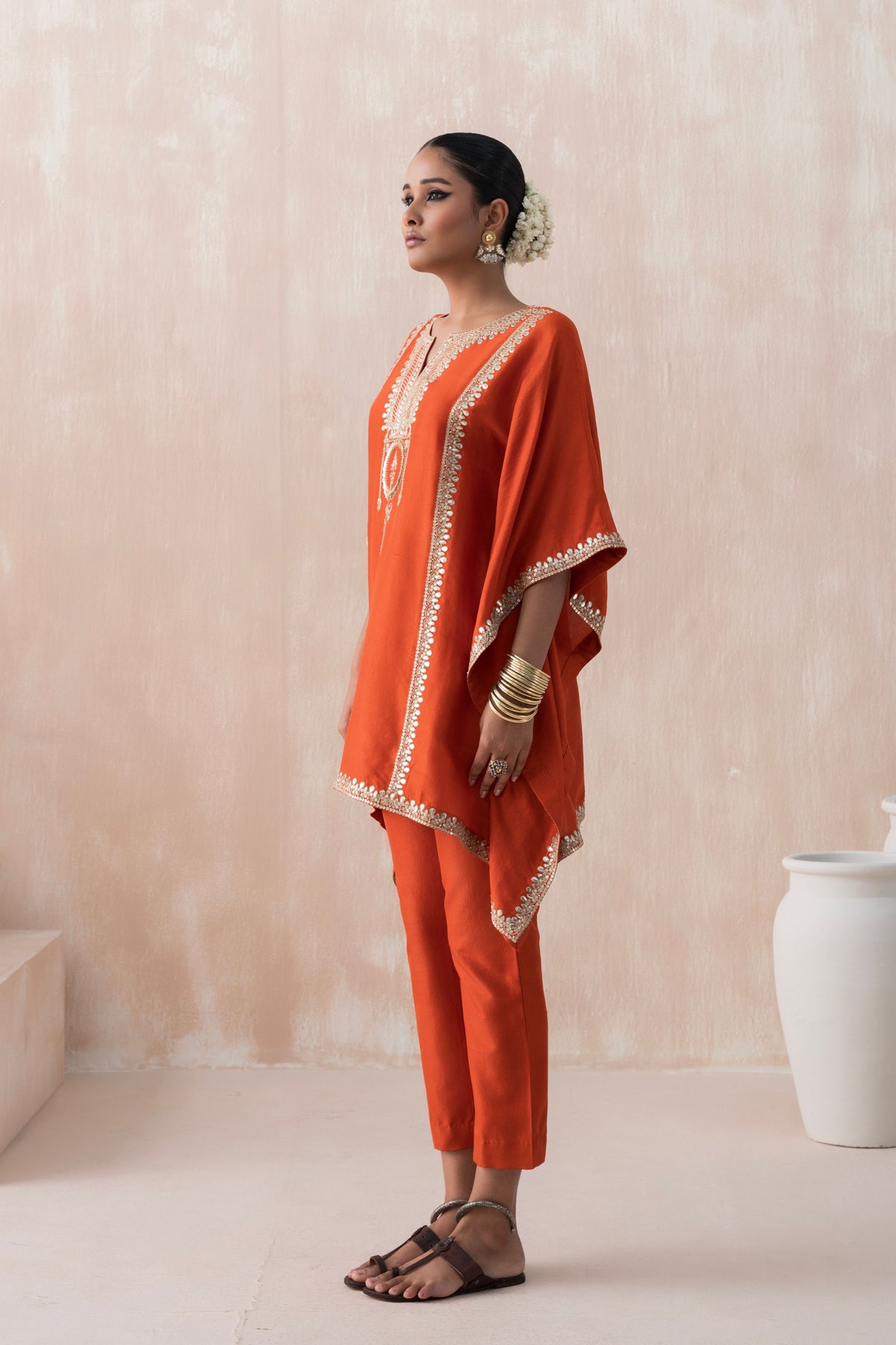 Rust Orange Kaftan Set