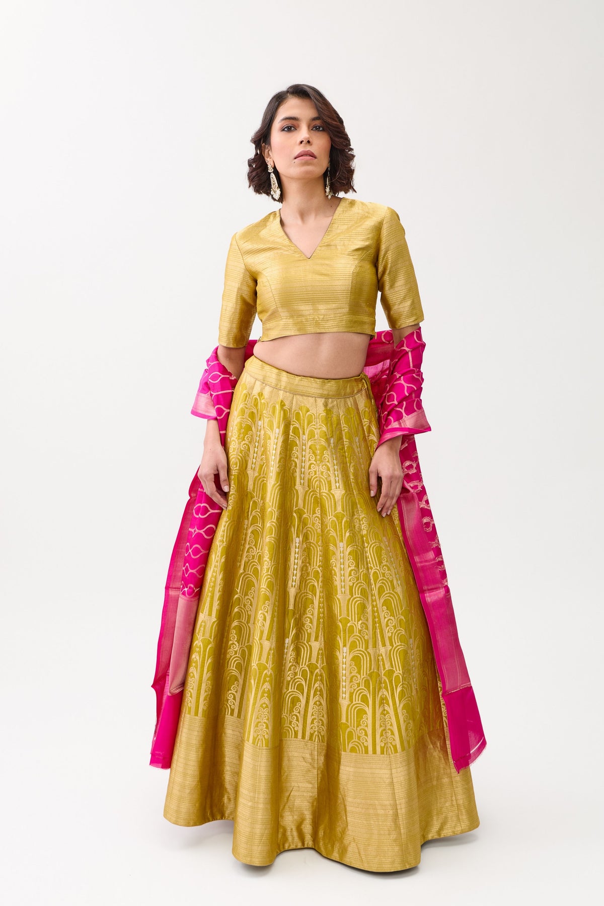 Mustard Aatishi Lehenga Set