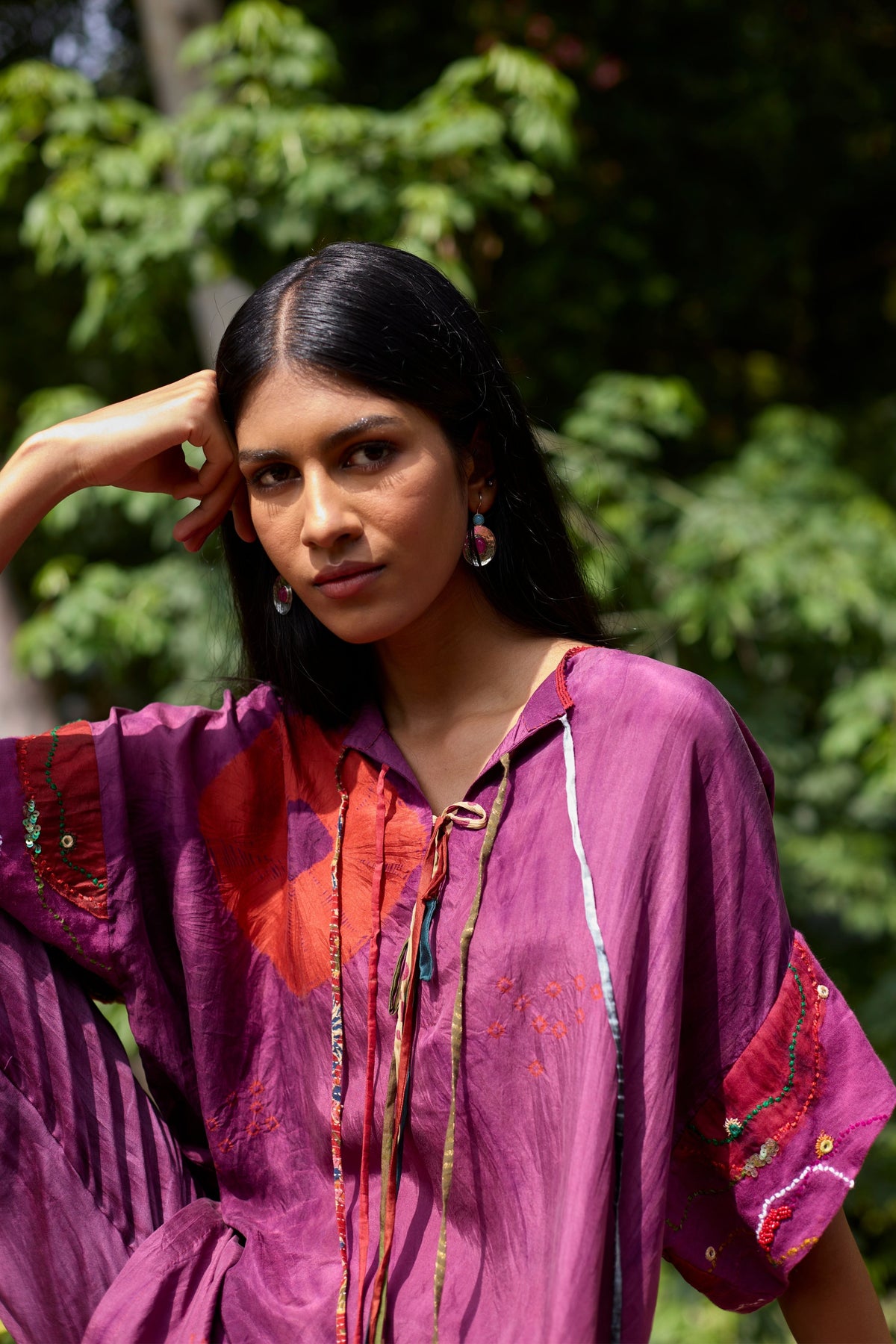 Purple Tie-dye Tunic Set