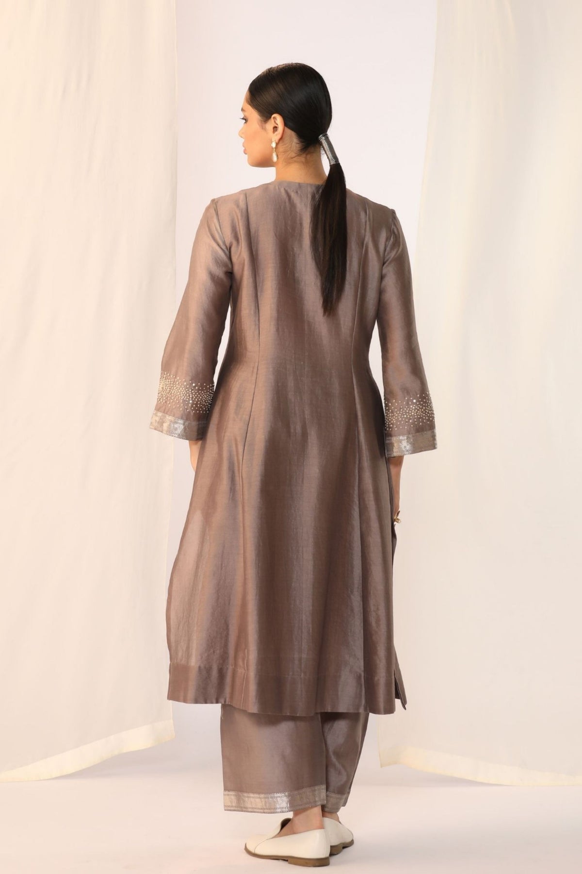 Dove Grey Embroidered Kurta