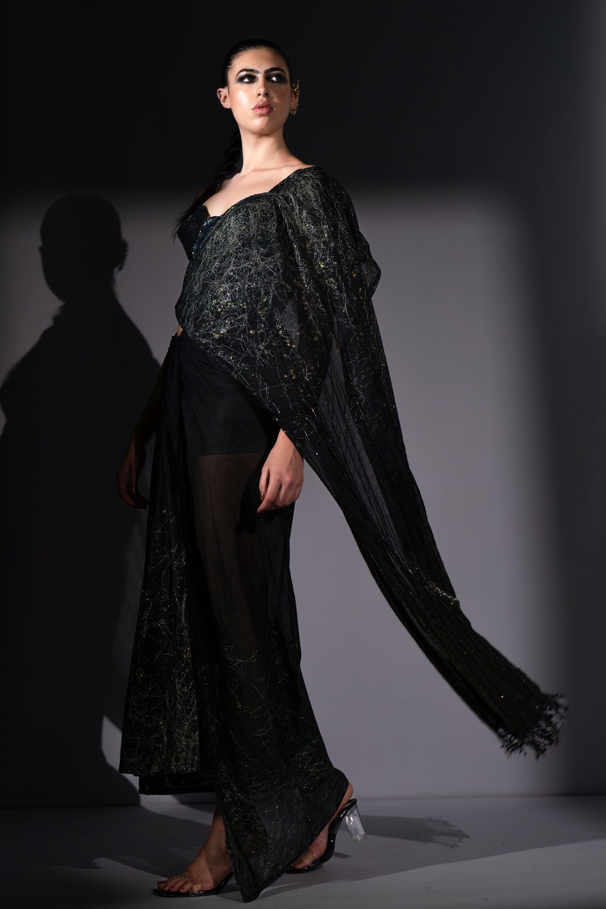 Holographic Saree Set