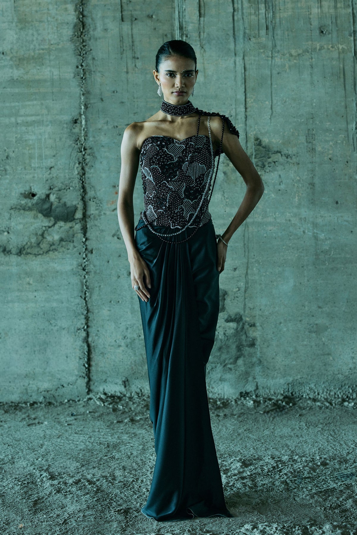 Black Corset and Skirt Set