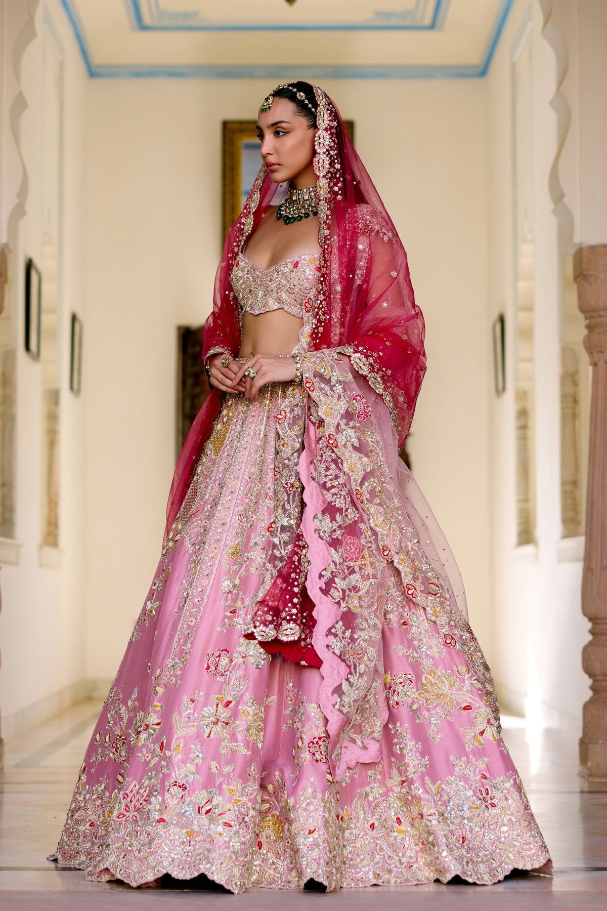 Bridal Lehenga Set in Pink