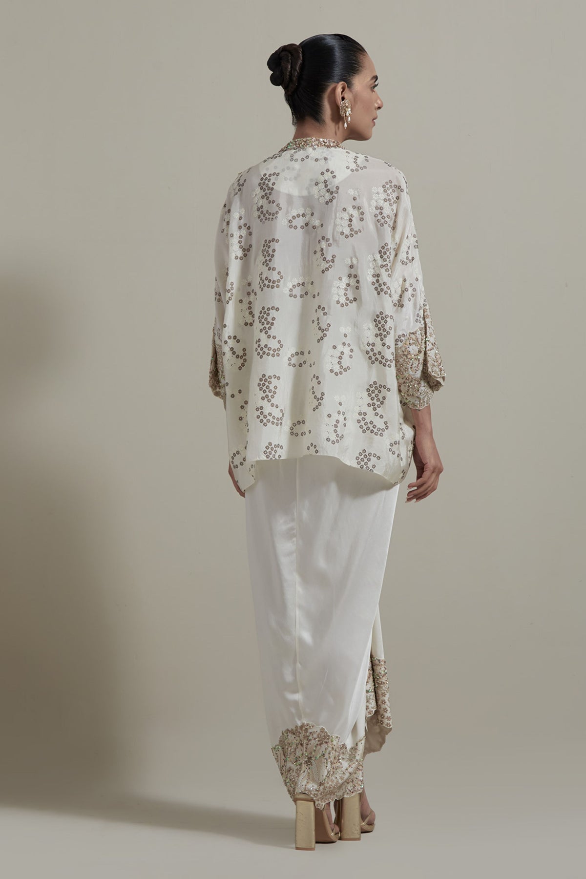 Ivory Kaftan Drape Skirt Set