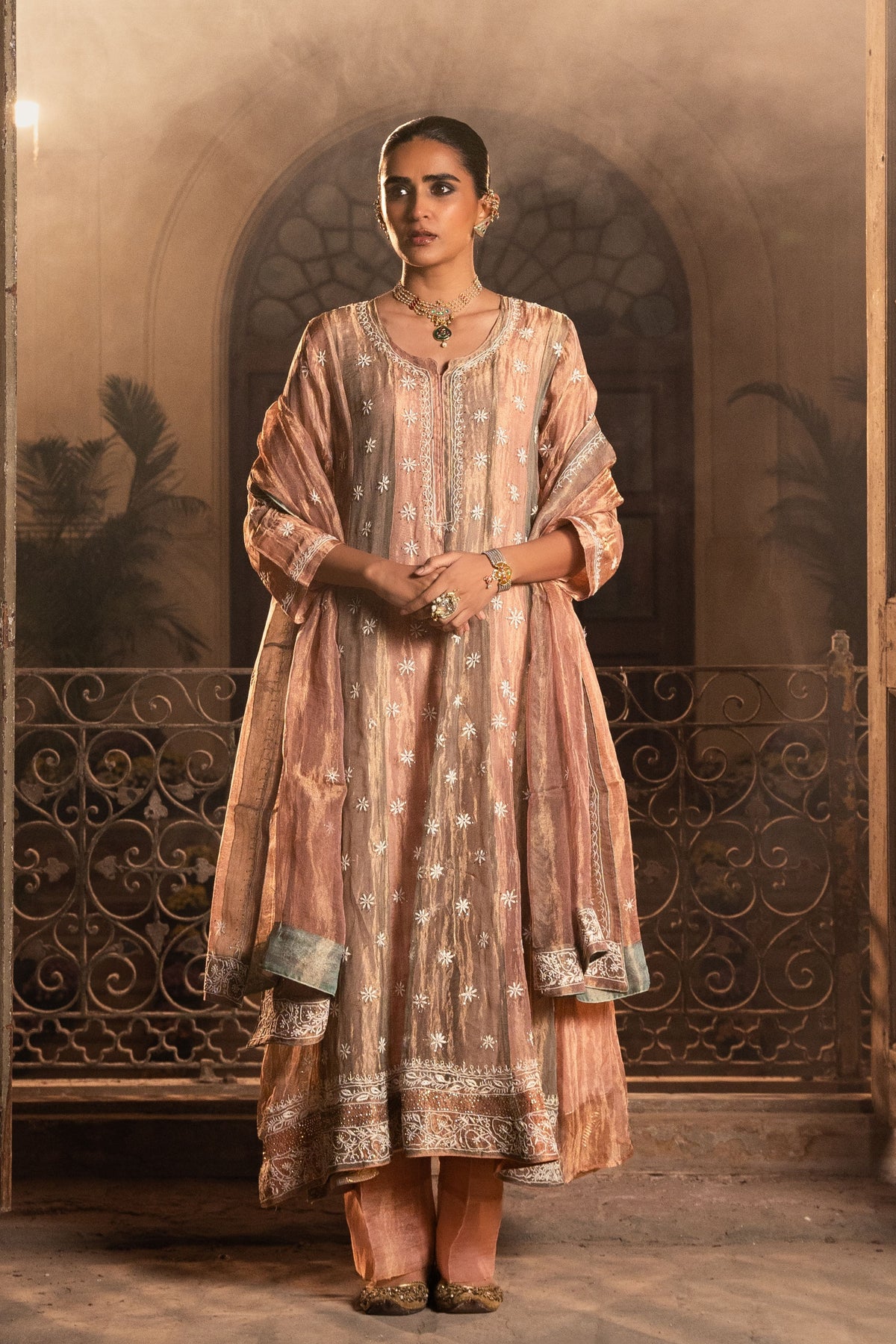 Rose Pink Anarkali Set