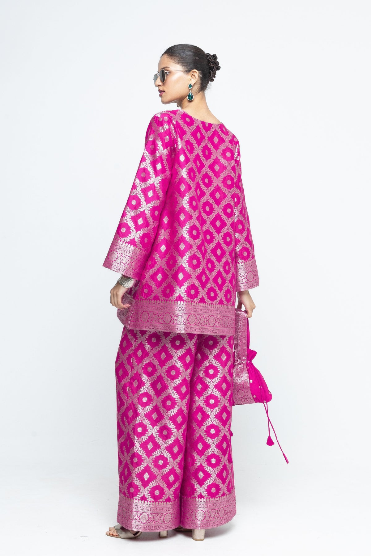 Heera  Jaal Pink Tunic Set