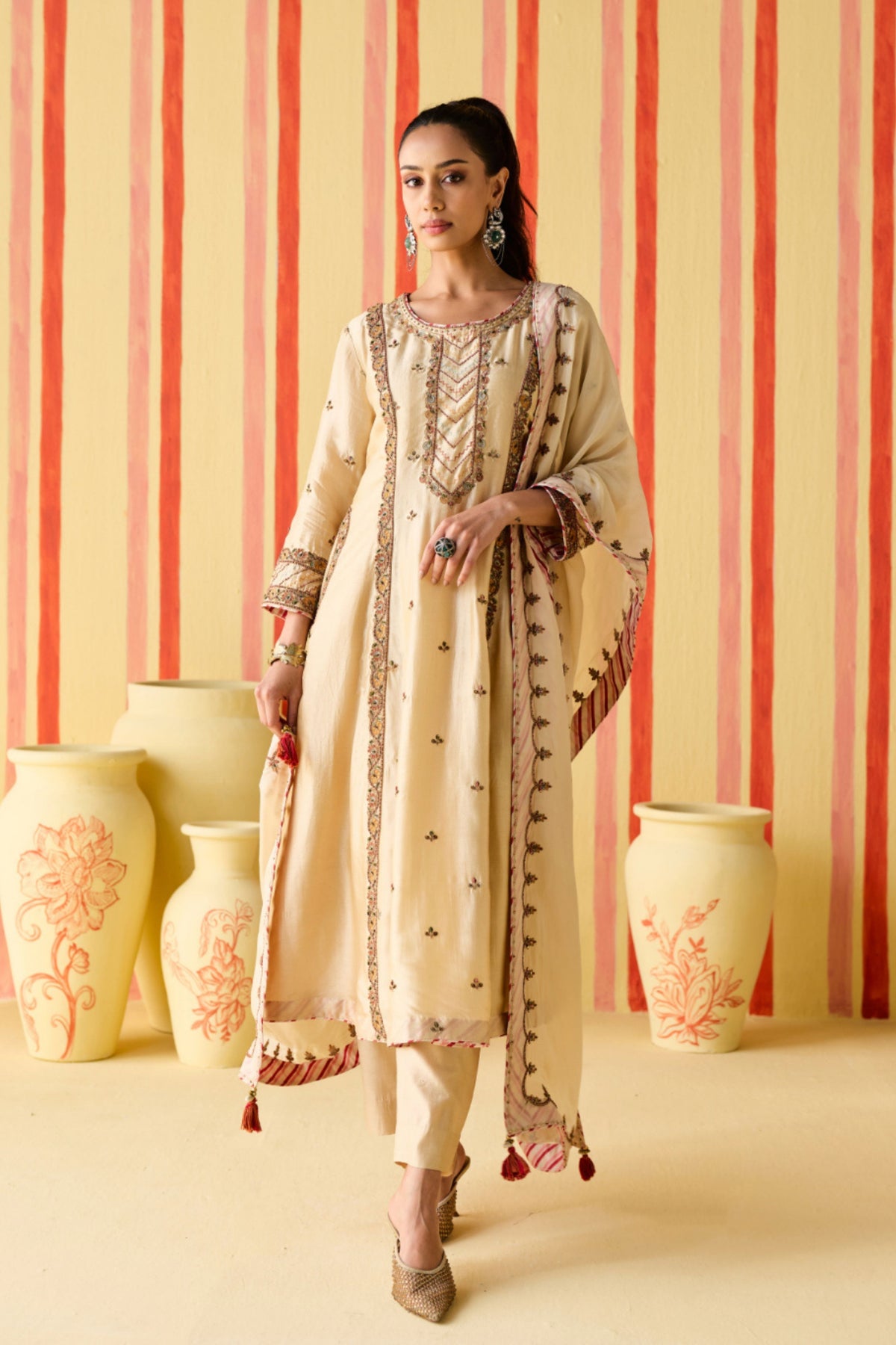 Kamla Tussar Kurta Set