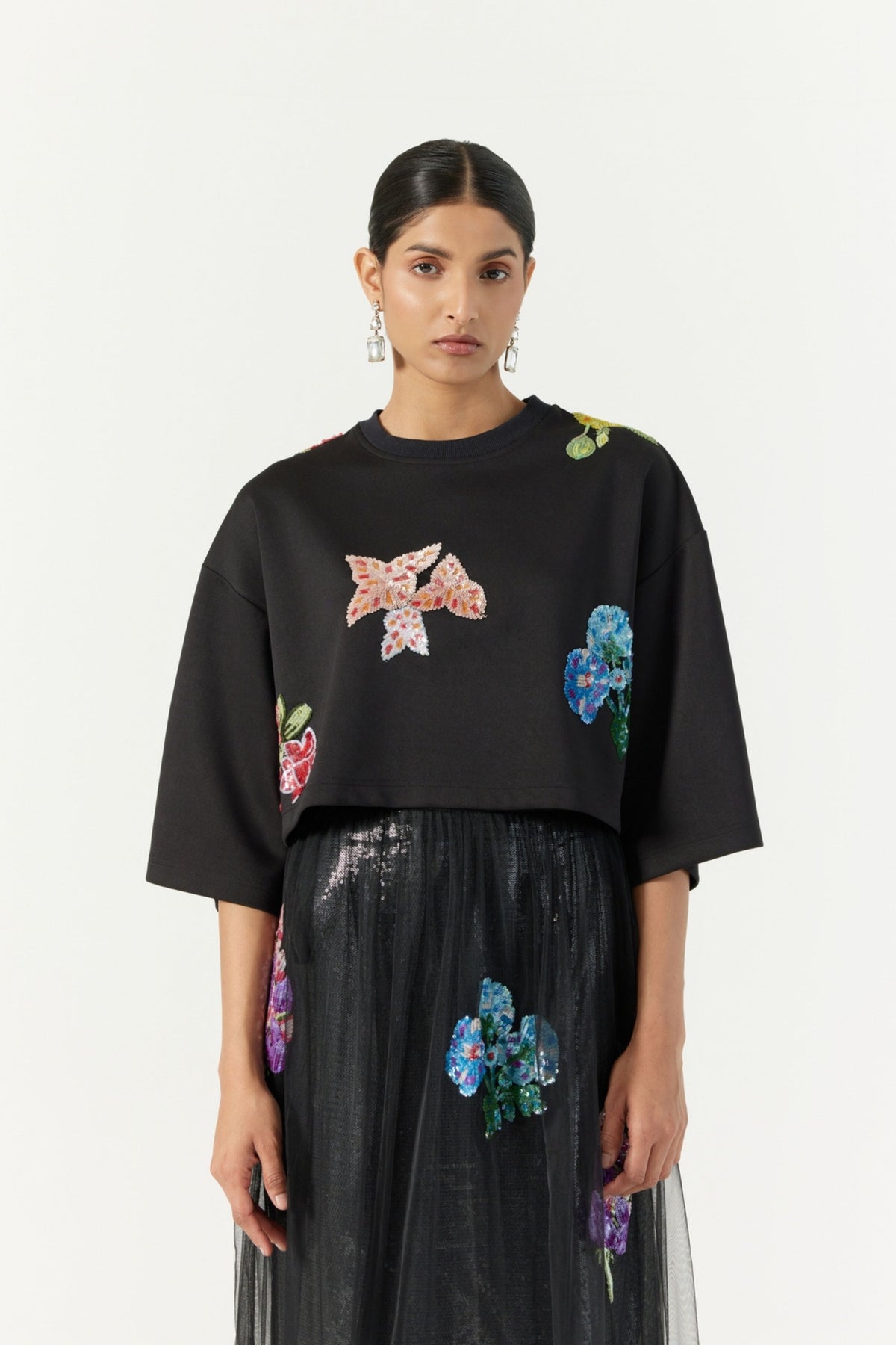 Black Botanical T-Shirt
