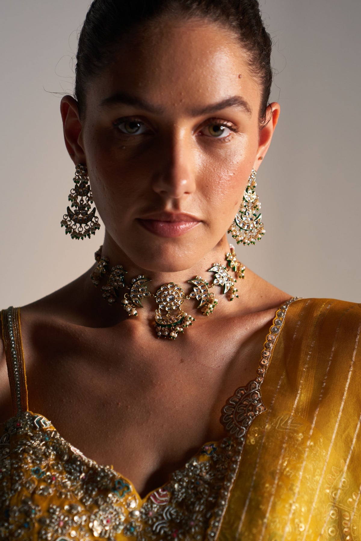 Honey Gold Embroidered Lehenga Set