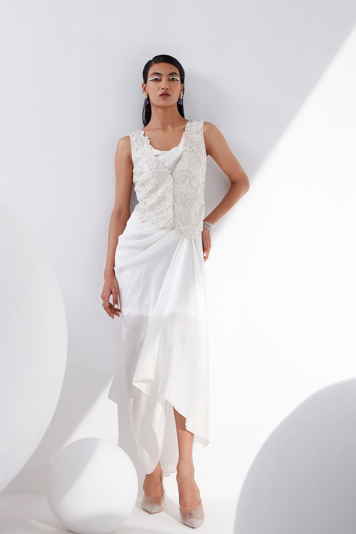 Gardenia Gilet and Drape Dress