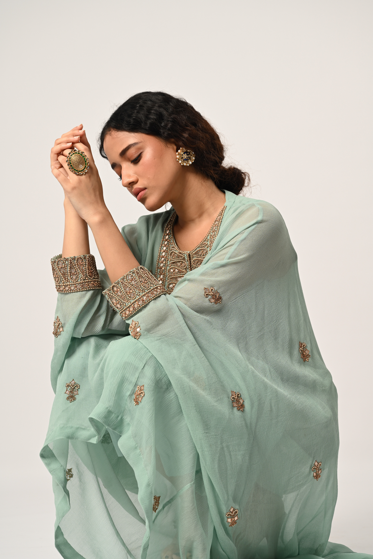 Powder Blue Kaftan Set