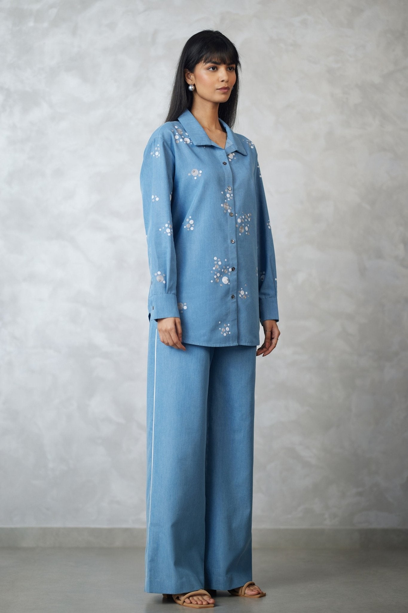 Denim Blue Co - ord Set - Nachiket Barve - Elahe