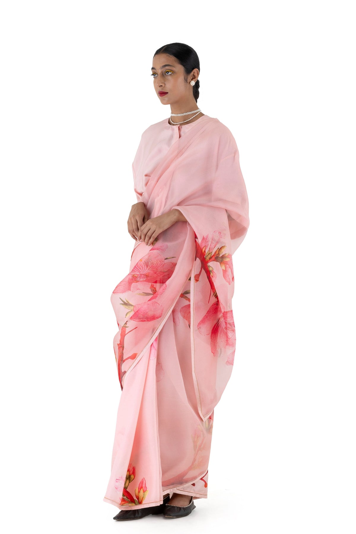 Anyaar Pale Pink Saree