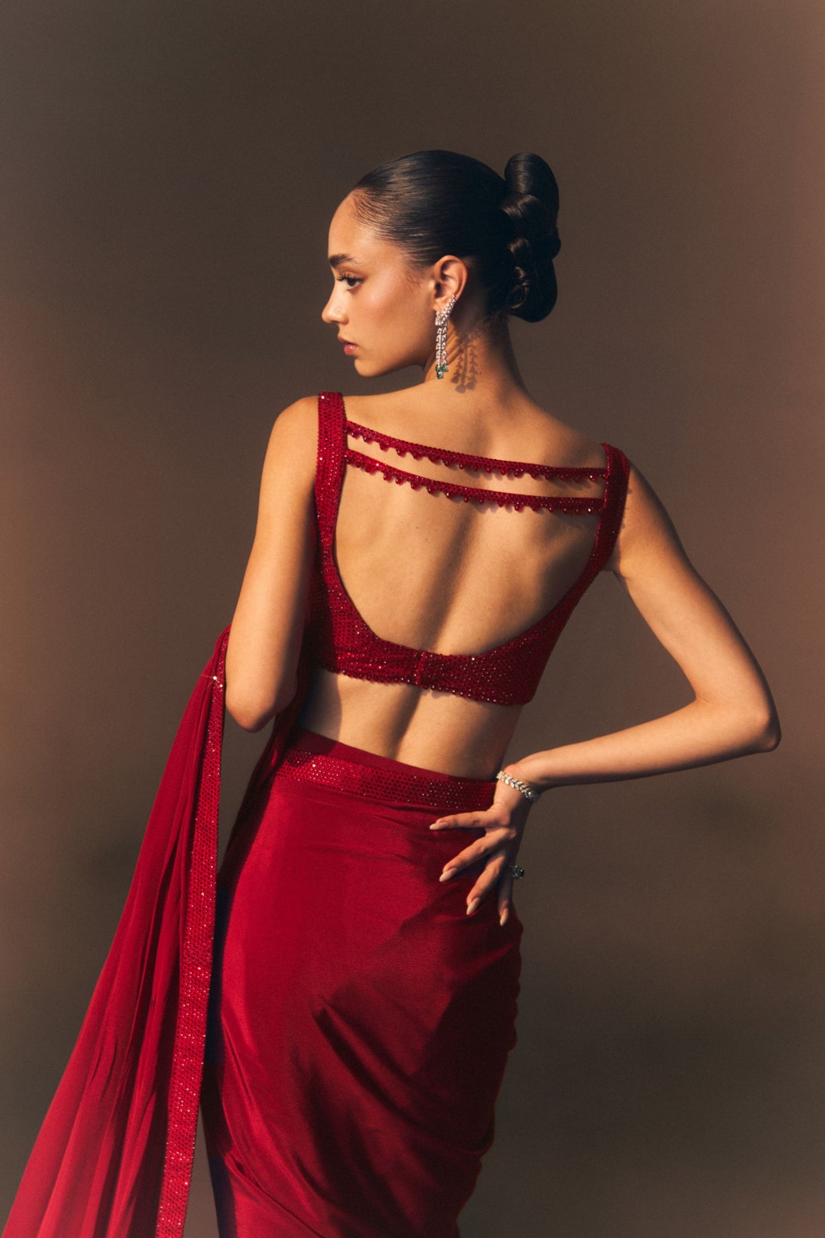 Rouge Saree Set