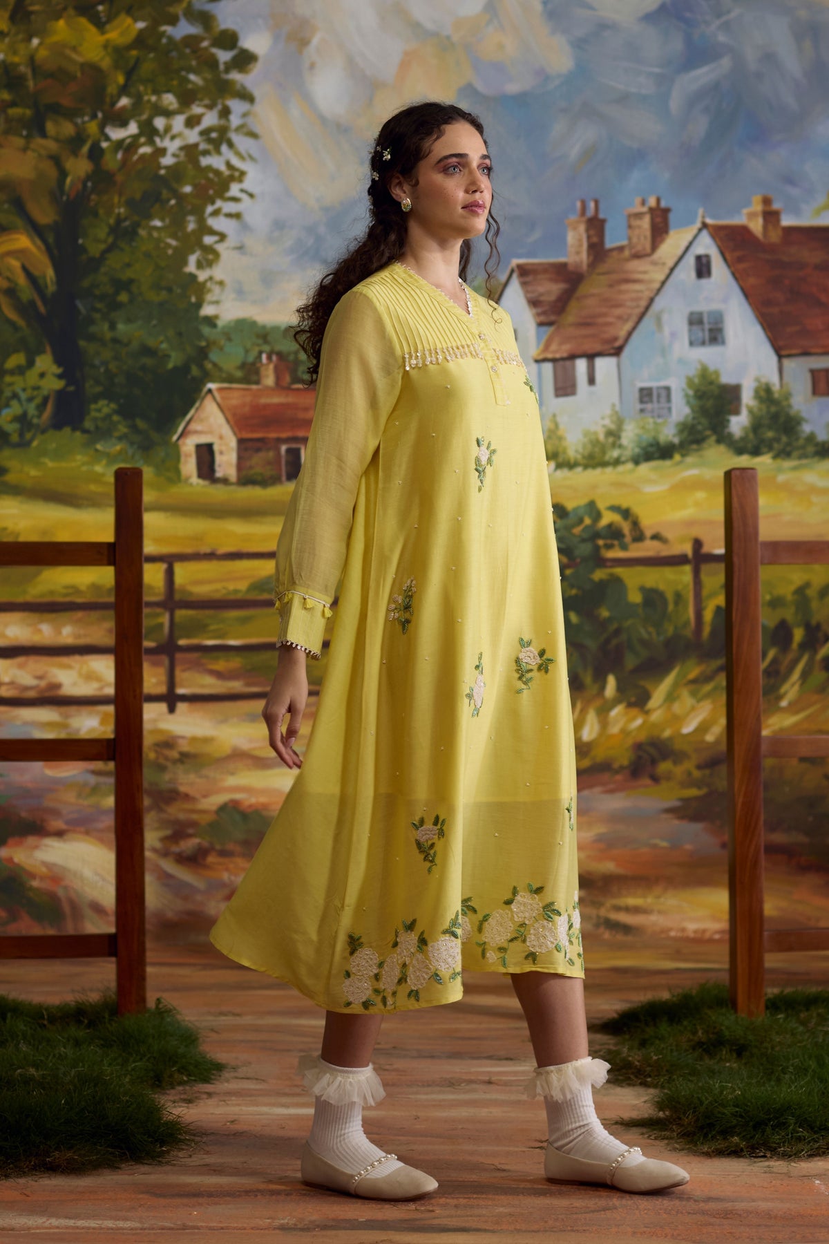 Sunray Floral Beaded Dress