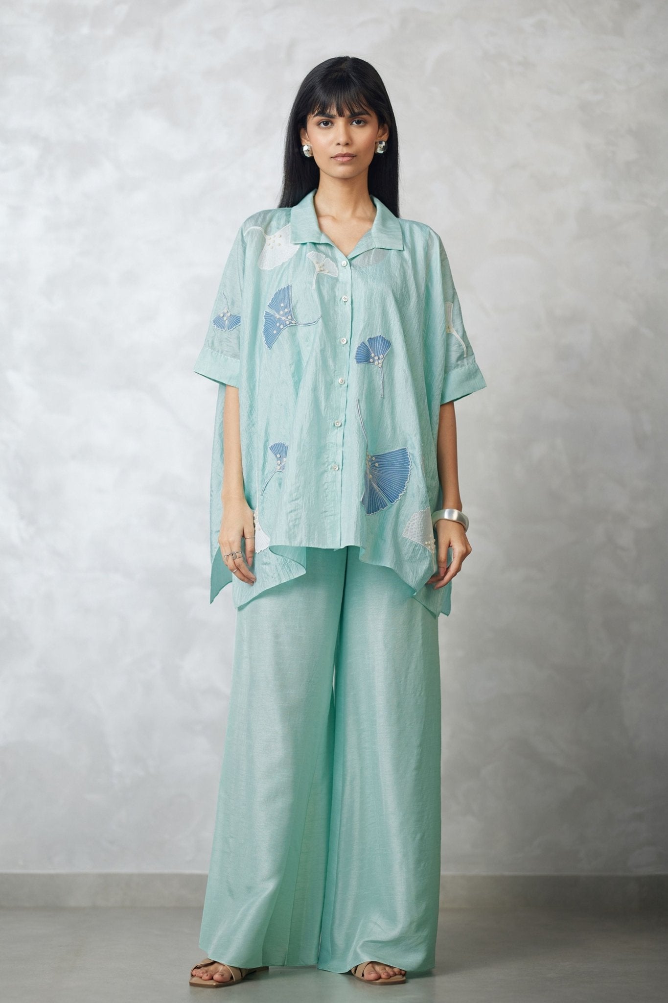 Seafoam Silk Co - ord Set - Nachiket Barve - Elahe