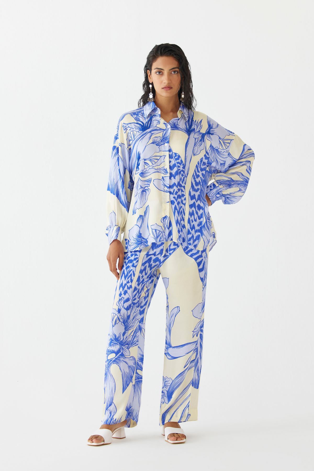 Blue  Aphrodite Shirt &amp; Trousers