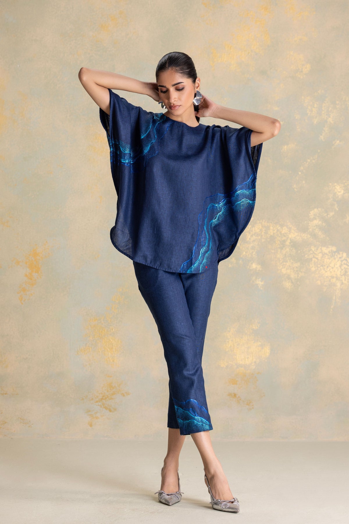 Peacock Veil Navy Co-ord Set