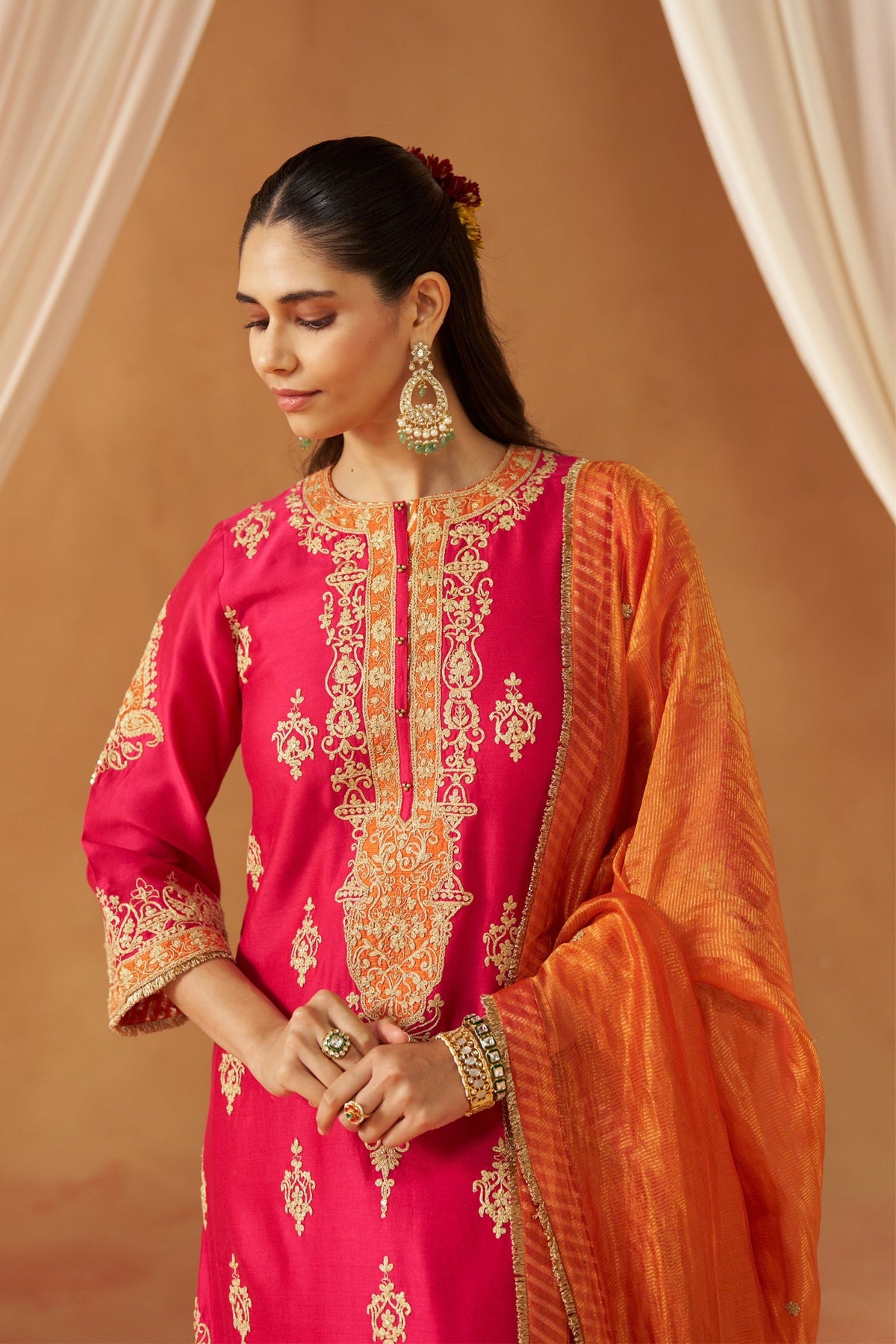 Mubina Hot Pink Kurta Set