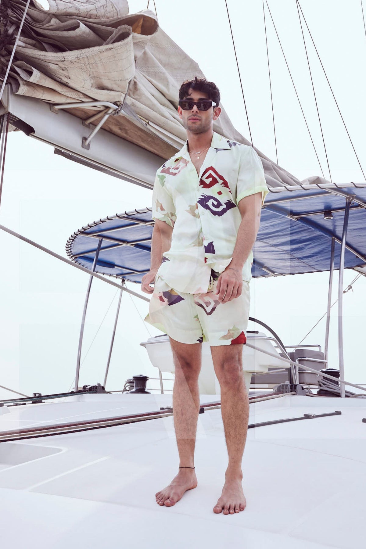 Patola Printed Shirt With Short Sleeves and Shorts