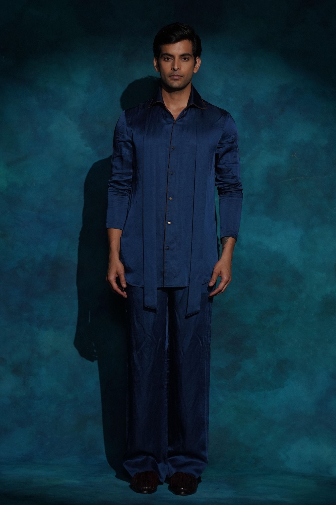 Classic Teal Shirt Set - Jatin Malik - Elahe
