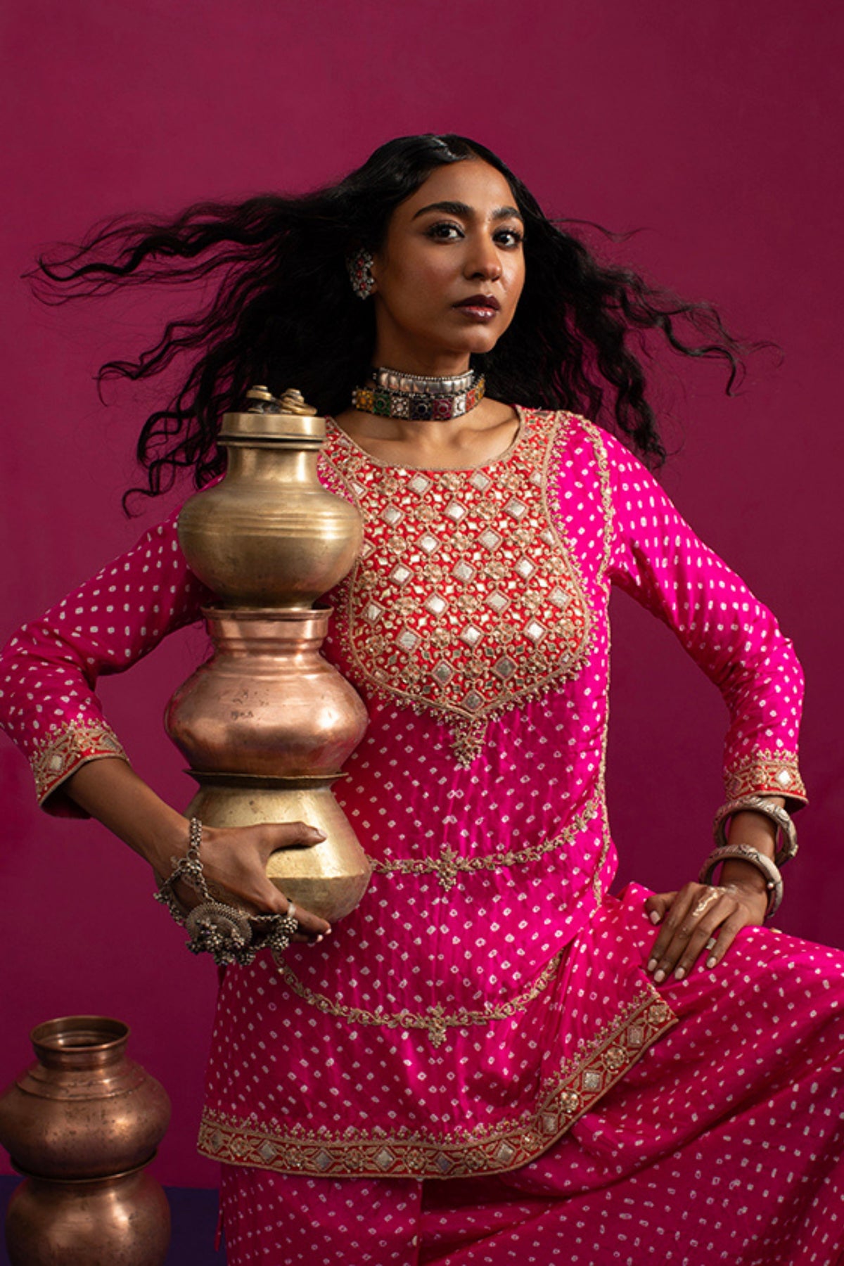 Matka Bandhani Kurta Set