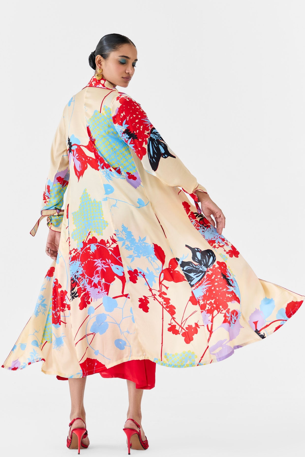 Cream Ikigai Trench Coat Set