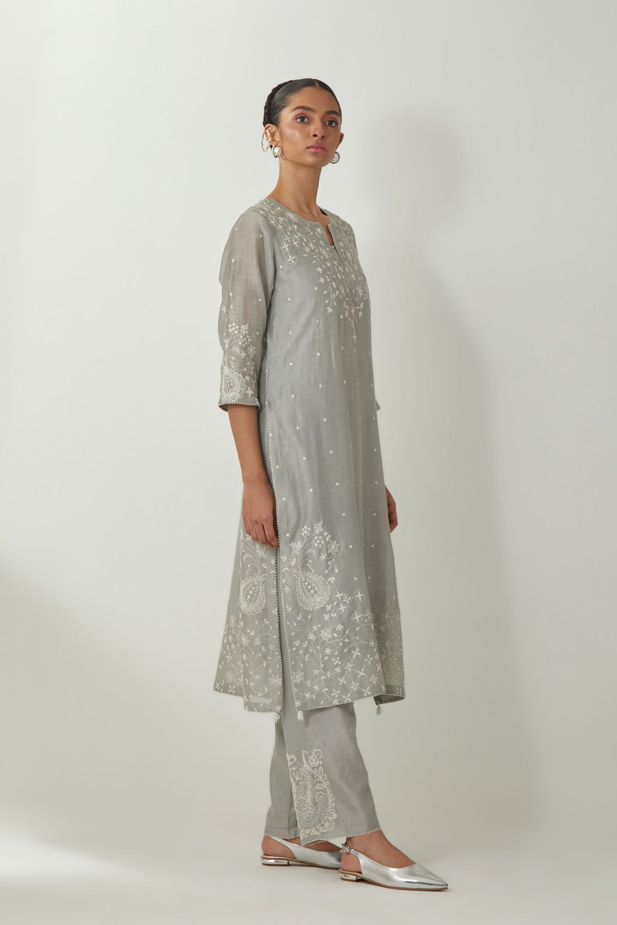 Chanderi Straight Kurta Set