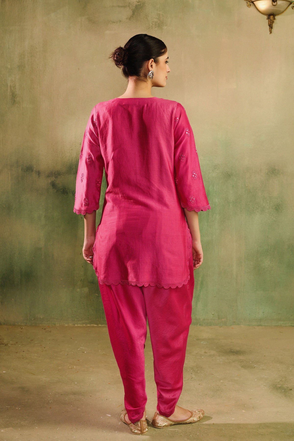 Rani Rang Kurta With Dhoti