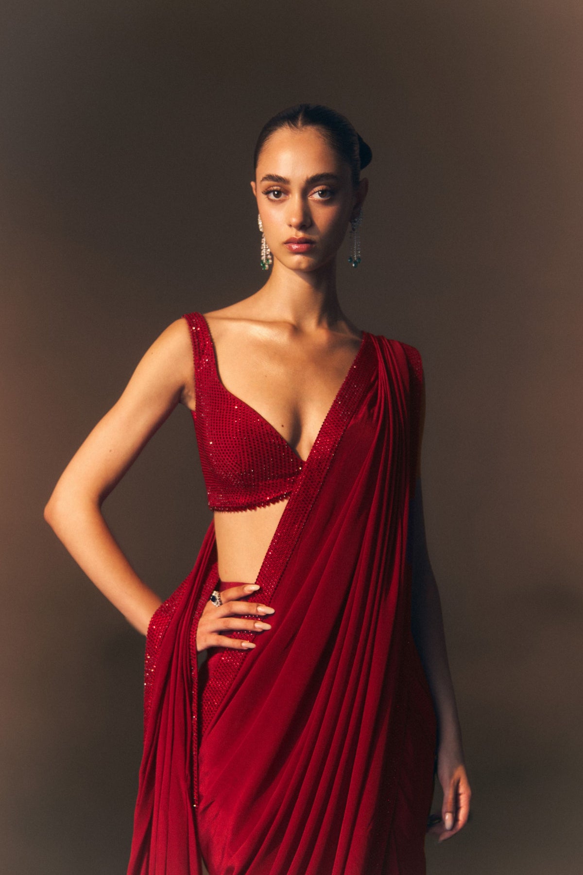 Rouge Saree Set
