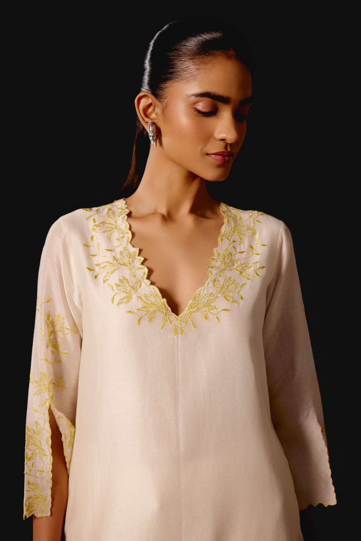 Ivory Cutwork Embroidery Kurta Set