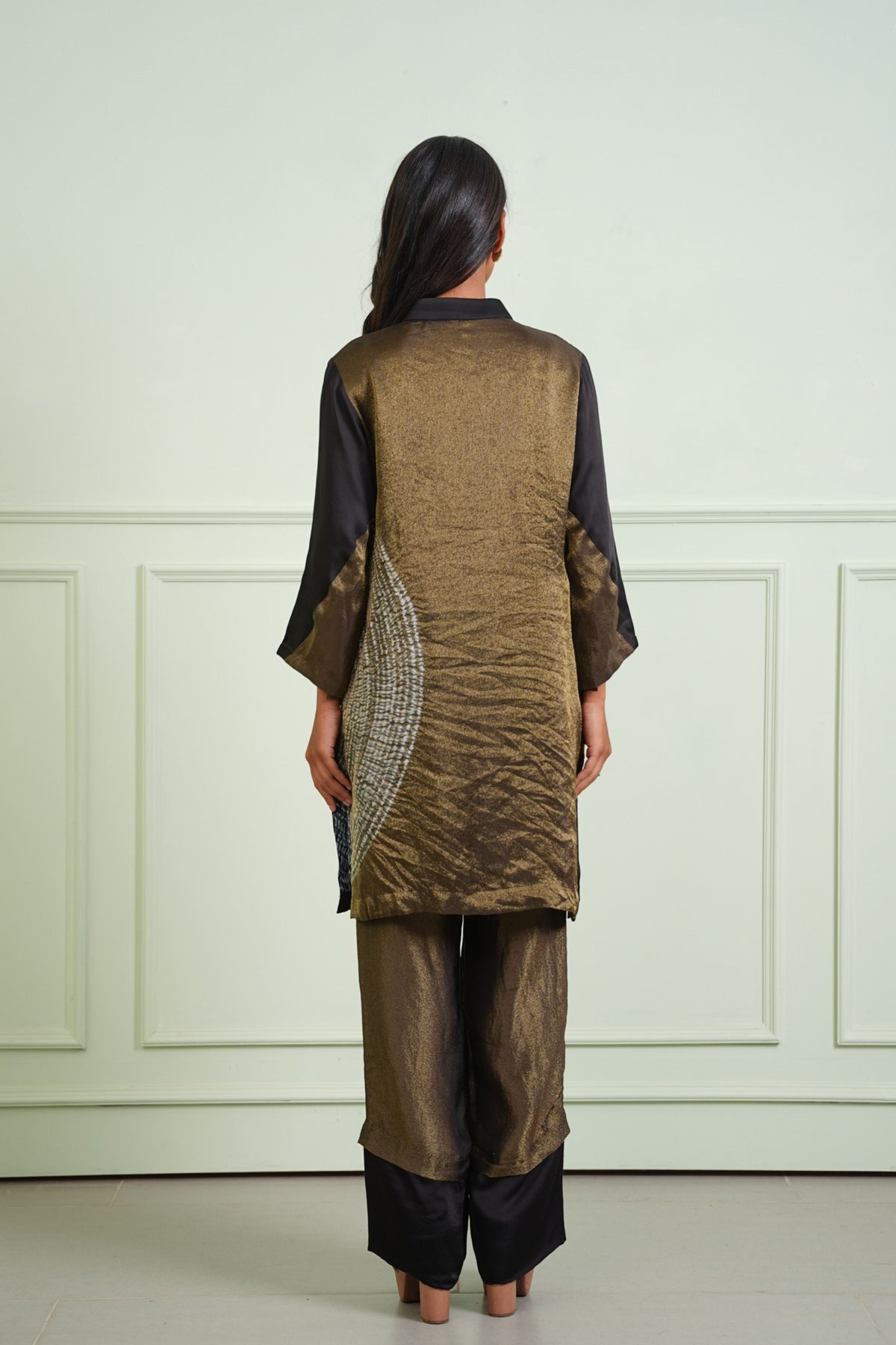 Black Tissue Shibori Tunic
