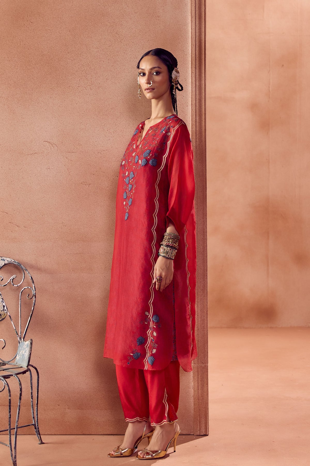 Maroon Kaftan Set