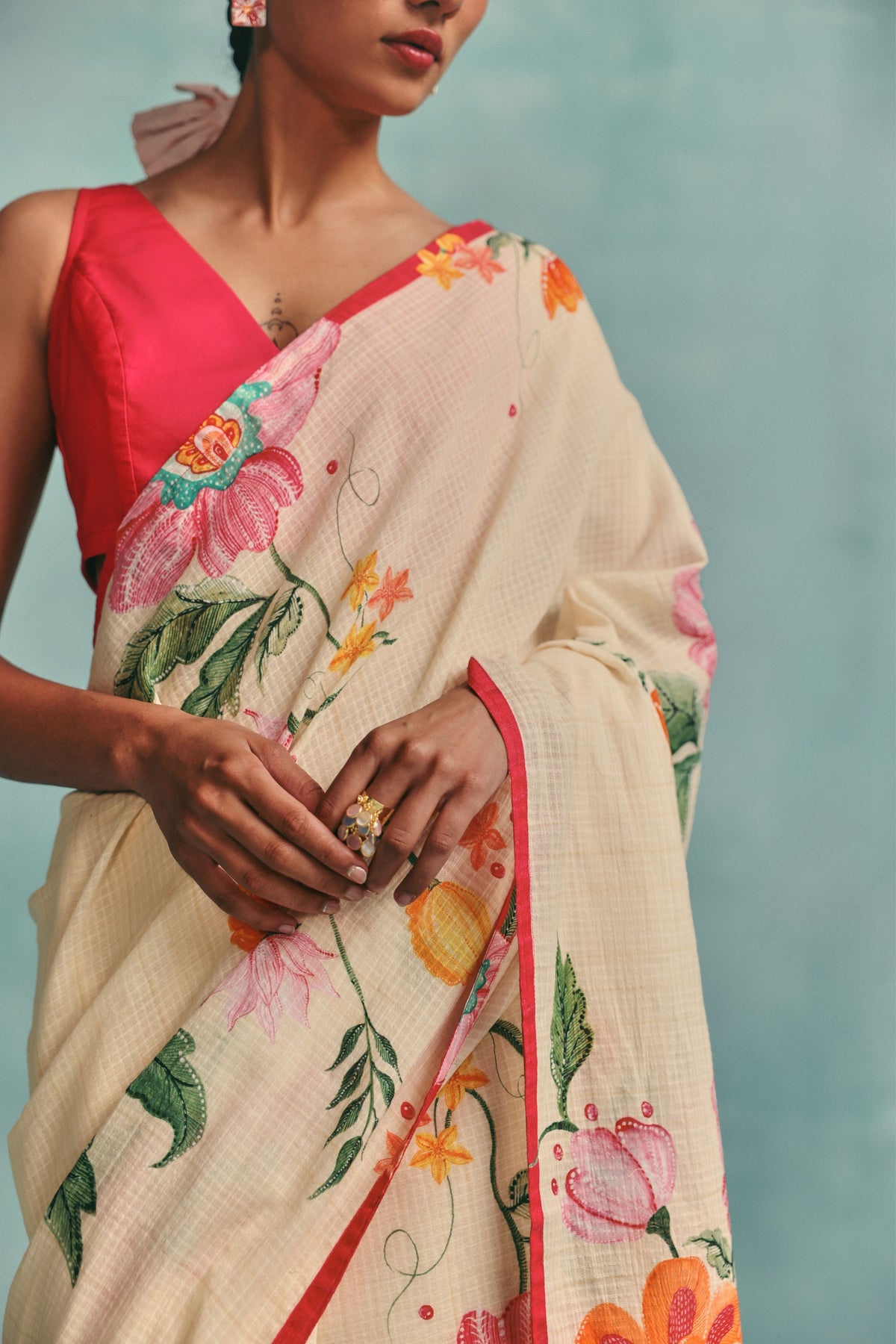 Dahlia Ecru Saree