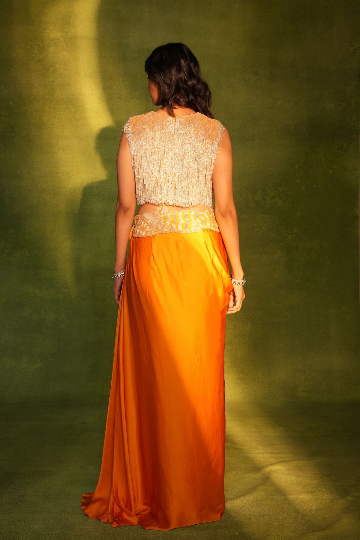 Orange Skirt Set