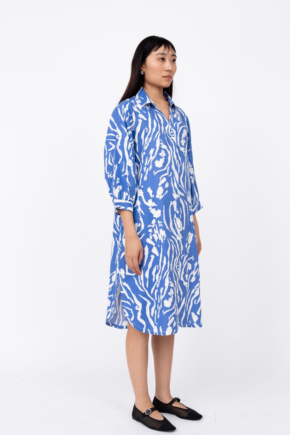 Blue Wave Fence Shirt Dress