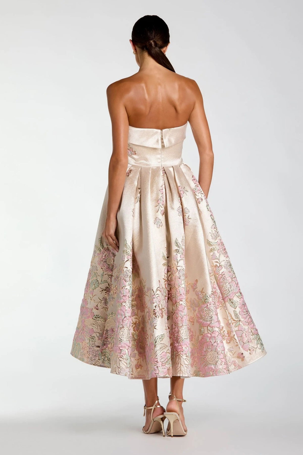 Ivory Brocade a Line Dress