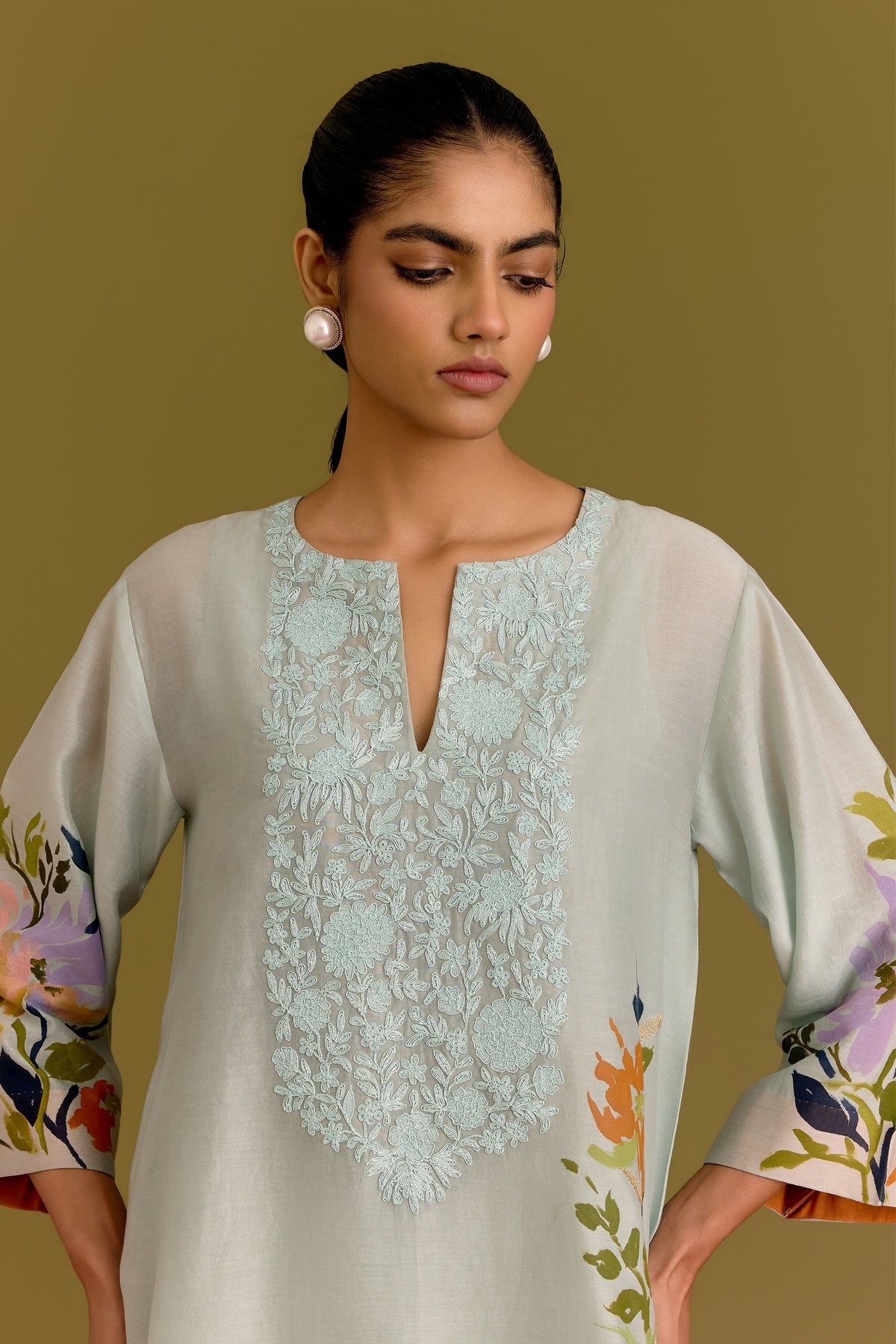 Blue Hand Painted Kurta Set